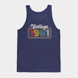 Vintage 1981 Birthday Gift 40th Birthday Gift Tank Top